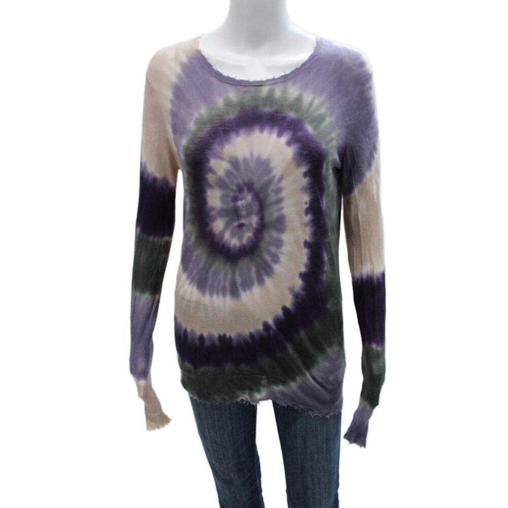 Cotton By Autumn Cashmere Women Pullover Sweater Purple Long Sleeve Size S